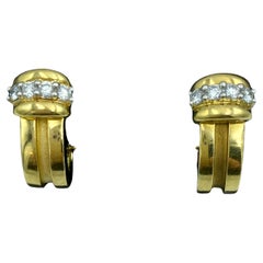 Retro Tiffany & Co 18k gold and diamond earrings