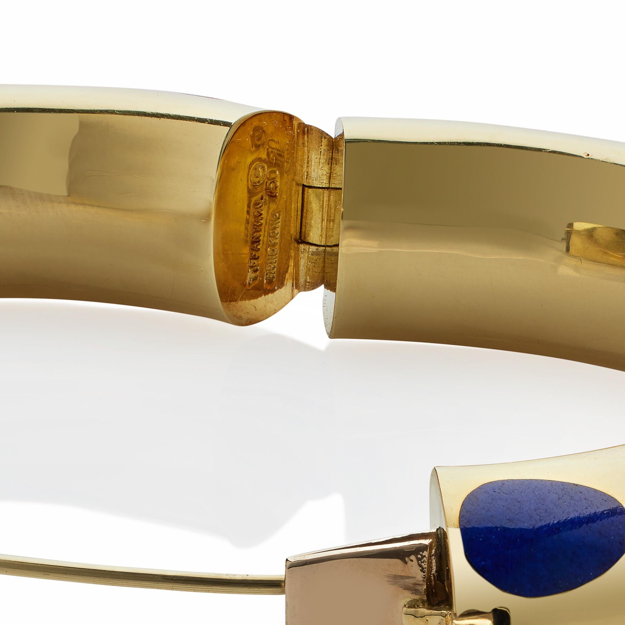 Tiffany & Co. 18K Gold and Lapis Lazuli Bangle Bracelet by Angela Cummings 1