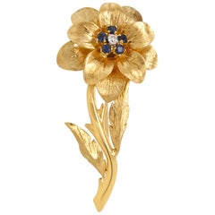 Tiffany & Co., 18 Karat Gold and Sapphire Brooch