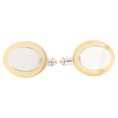 Tiffany & Co. 18k Gold and Sterling Silver Oval Cufflinks
