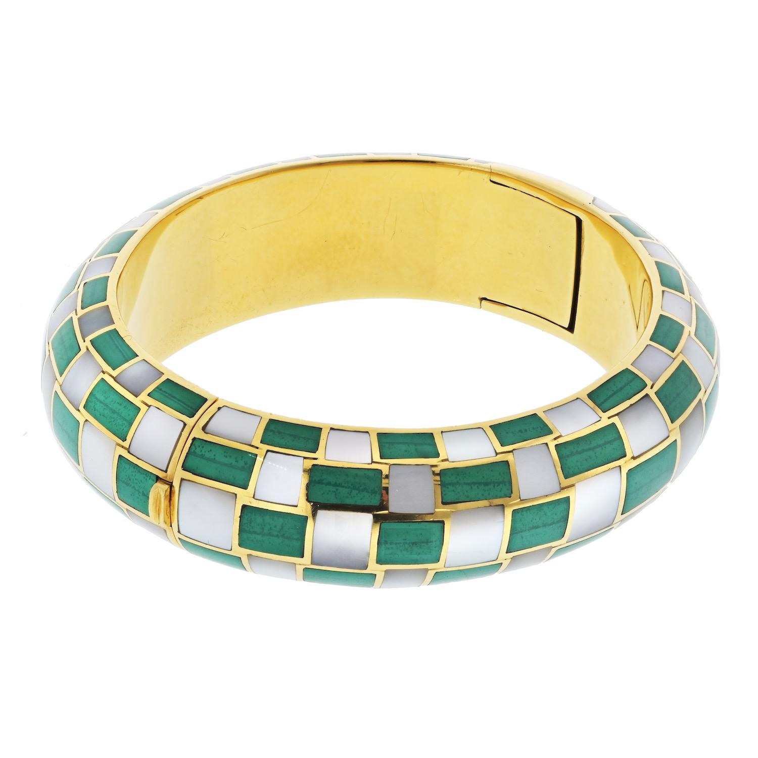  Tiffany & Co. Bracelet Angela Cummings en or 18 carats, nacre et malachite Pour femmes 