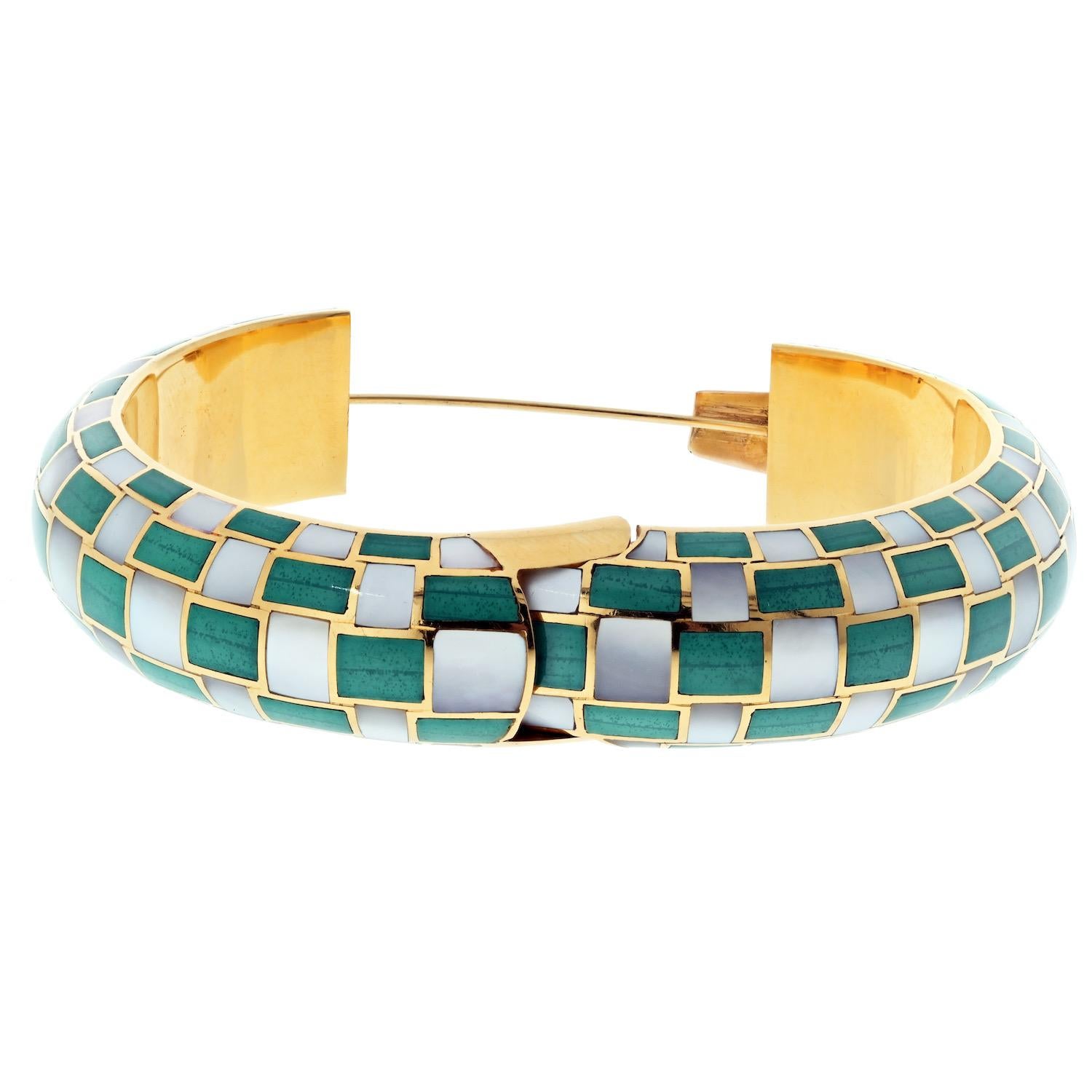 Tiffany & Co. Bracelet Angela Cummings en or 18 carats, nacre et malachite 2