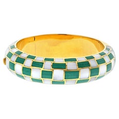 Tiffany & Co. 18K Gold Angela Cummings Mother Of Pearl And Malachite Bracelet