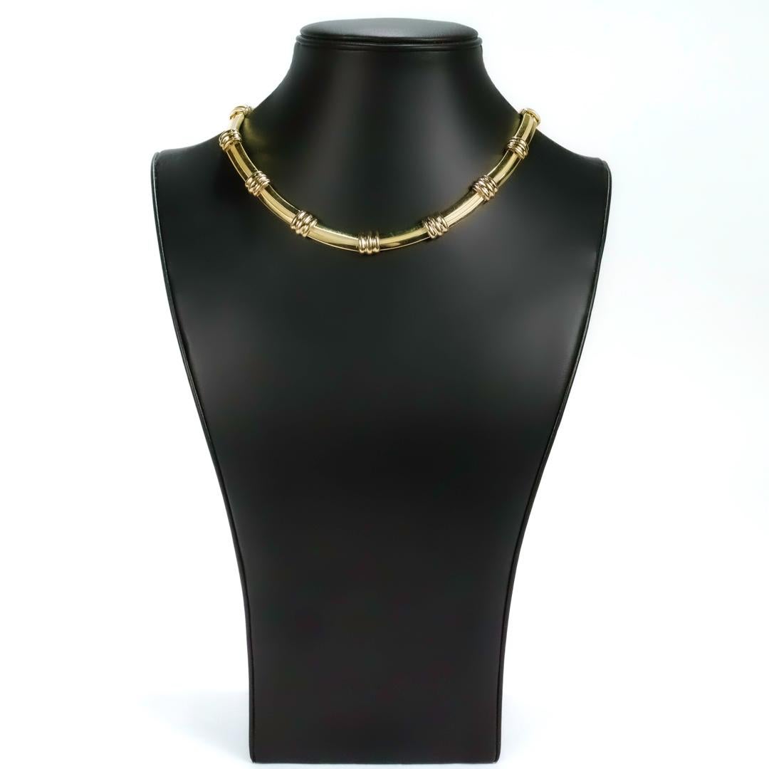 Modern Tiffany & Co. 18K Gold Atlas Choker Necklace 1990s For Sale