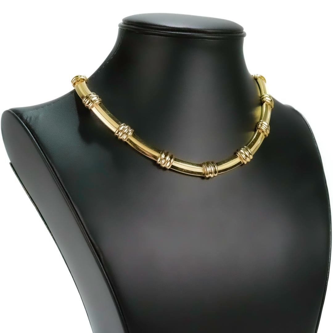 Tiffany & Co. 18K Gold Atlas Choker Necklace 1990s In Good Condition For Sale In Philadelphia, PA