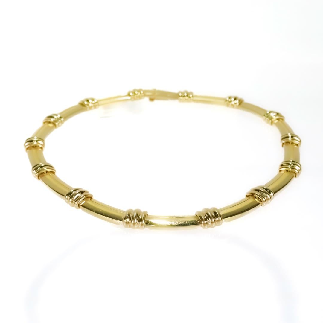 Tiffany & Co. 18K Gold Atlas Choker Necklace 1990s For Sale 1