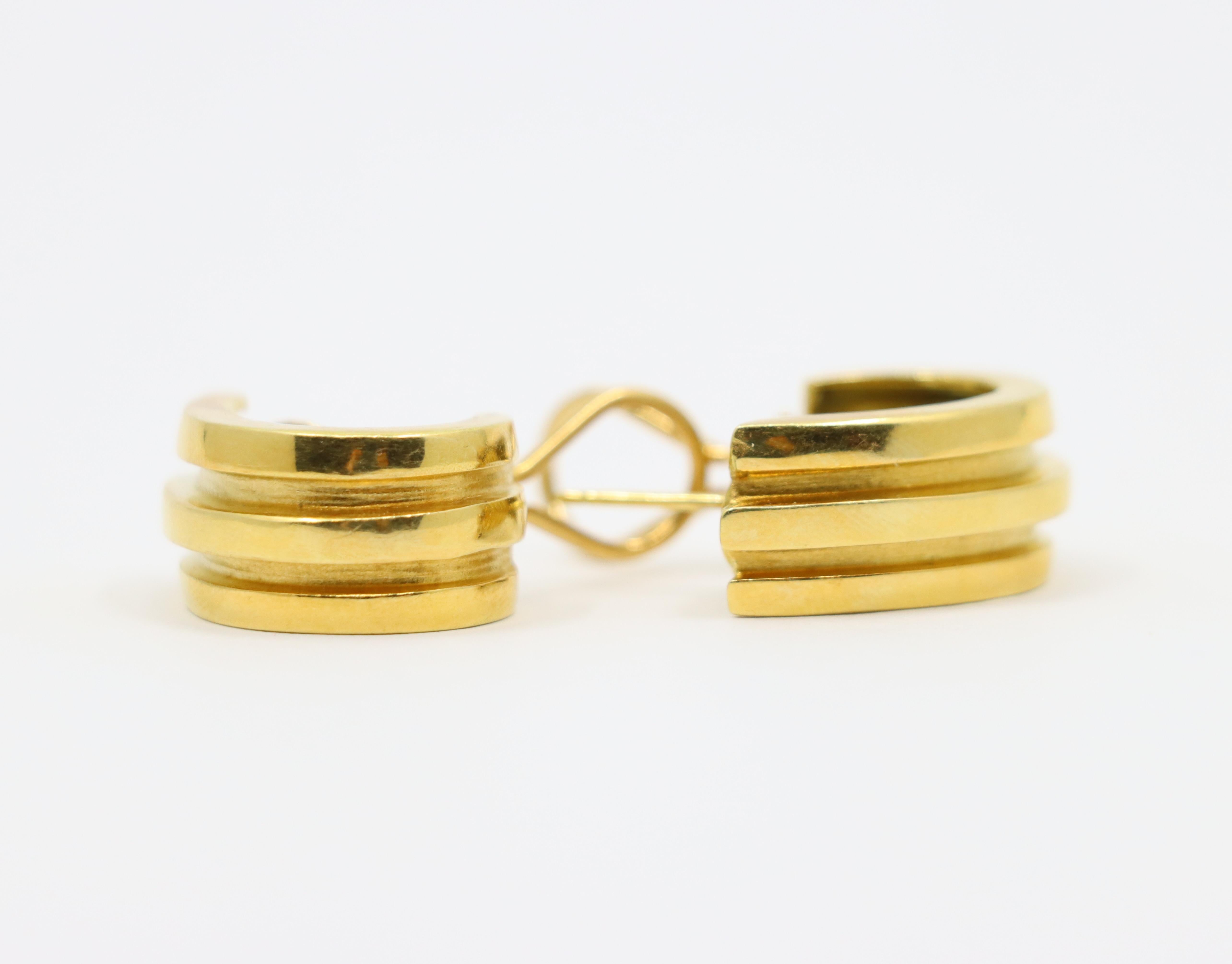 Tiffany & Co. 18K Gold Atlas Hoop Earrings For Sale 5