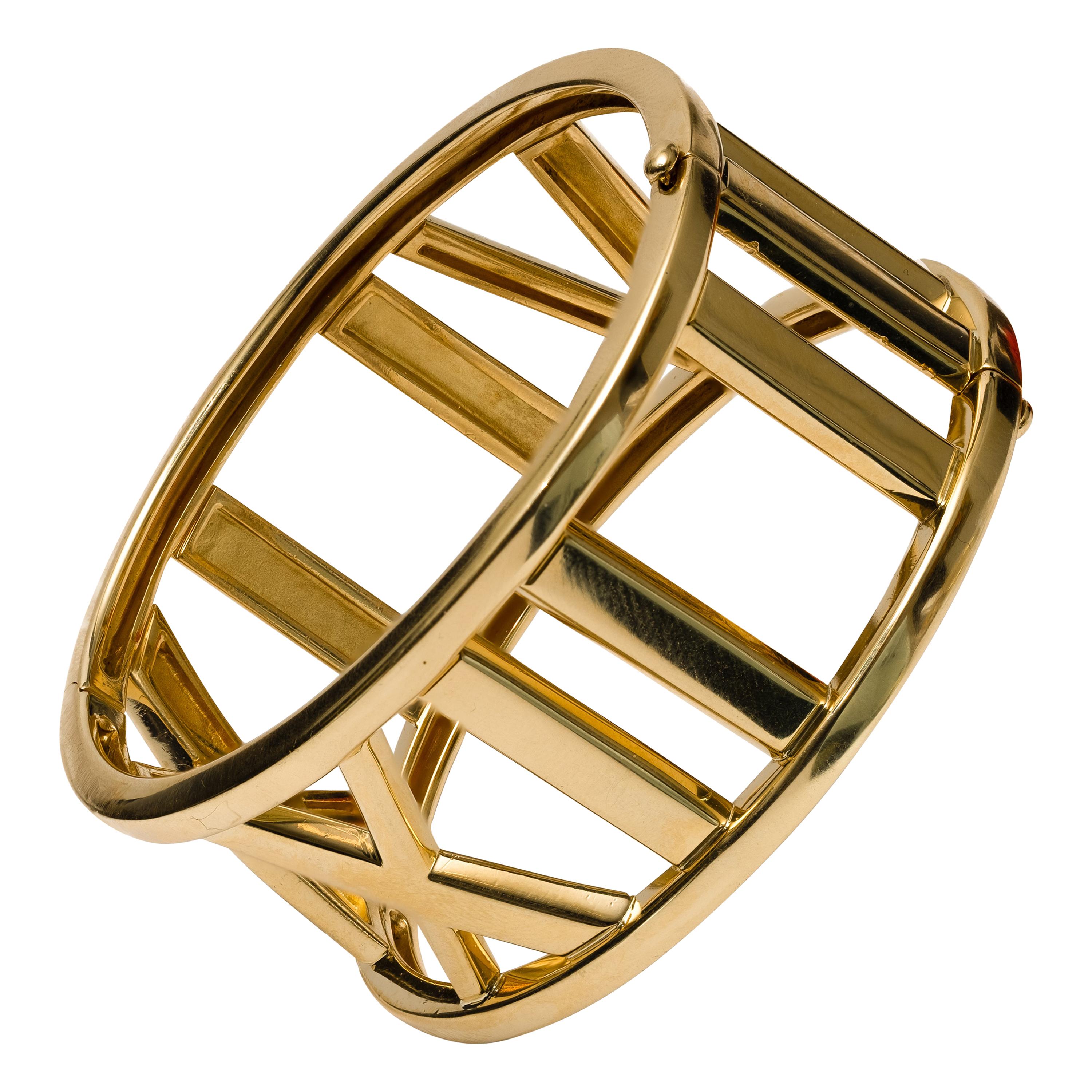 Tiffany & Co. 18k Gold Atlas Large Hinged Cuff Bracelet