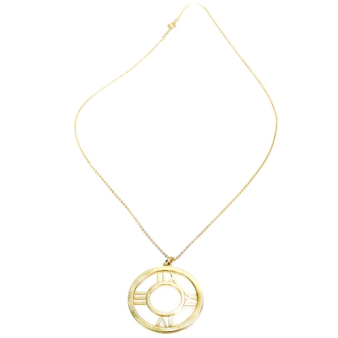 Tiffany & Co. 18K Gold Atlas Pendant Necklace In Good Condition In Philadelphia, PA