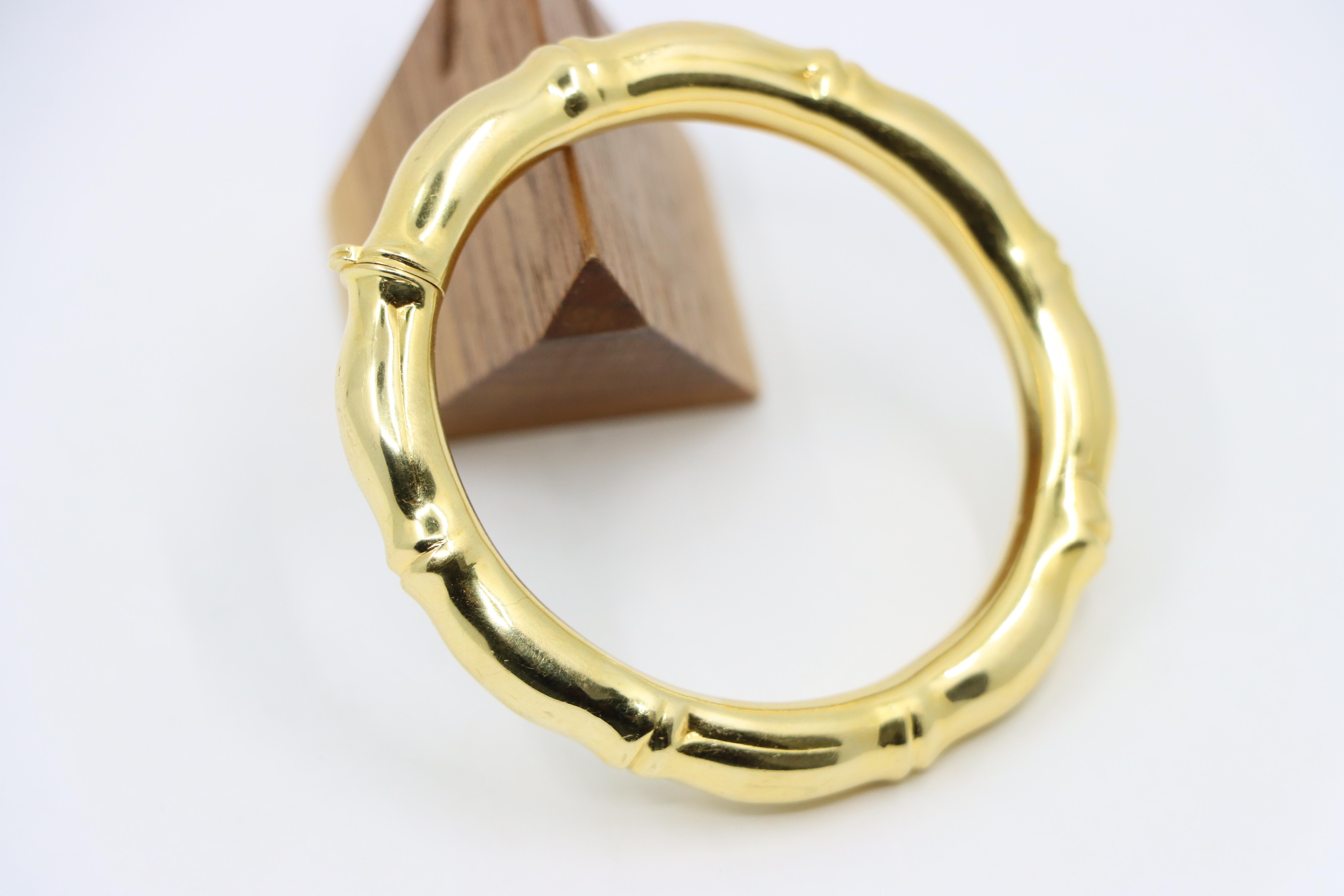 Tiffany & Co. Bracelet en or 18 carats et bambou Bon état - En vente à Flushing, NY