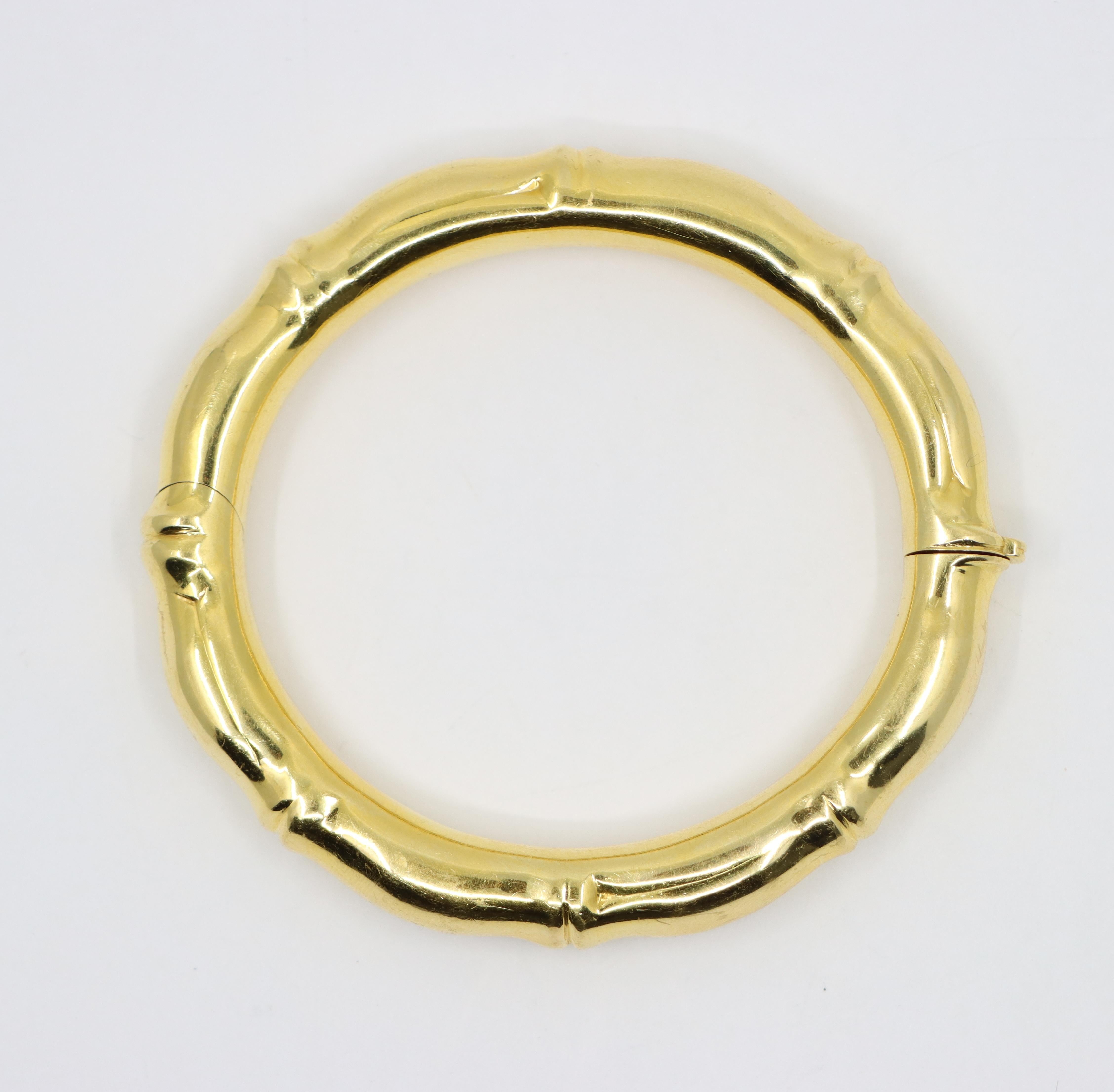 Tiffany & Co. Bracelet en or 18 carats et bambou Unisexe en vente