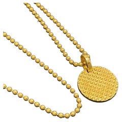 TIFFANY & Co. 18K Gold Diamond Point Circle Pendant Necklace 24" Men's