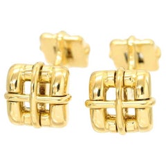 Tiffany & Co. 18k Gold Biscayne Cuff Links Cufflinks