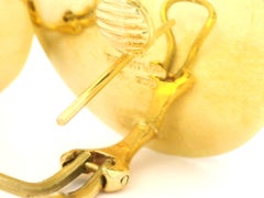 Tiffany & Co. 18k Gold Black Jade MOP Pearl Checkerboard Large Button Earrings