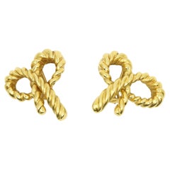 Tiffany & Co. 18K Gold Bow Tie Earrings
