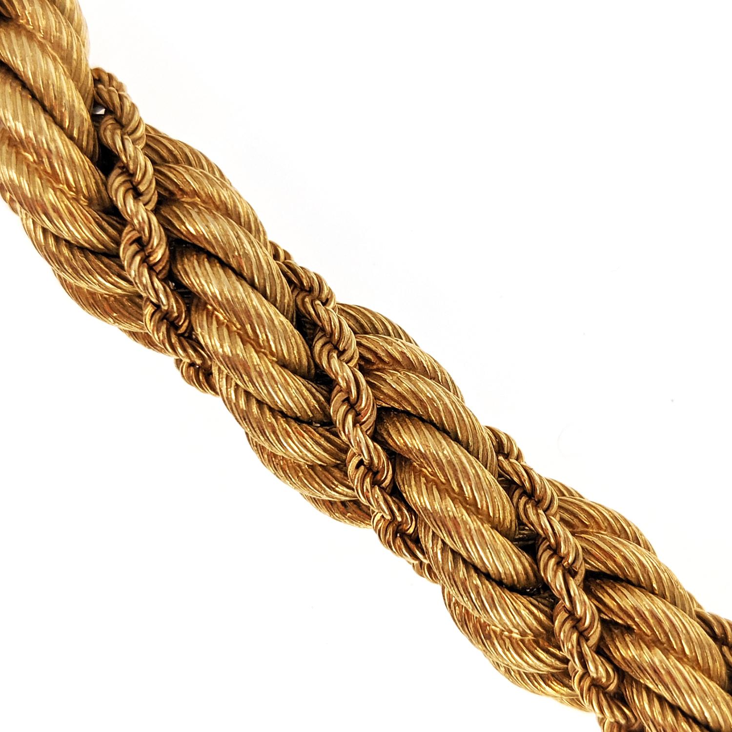 Tiffany 1970s Yellow Gold Rope Bracelet In Good Condition In New York, NY