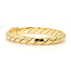 Tiffany & Co. 18K Gold Braided Twisted Rope Hinged Bangle Bracelet
