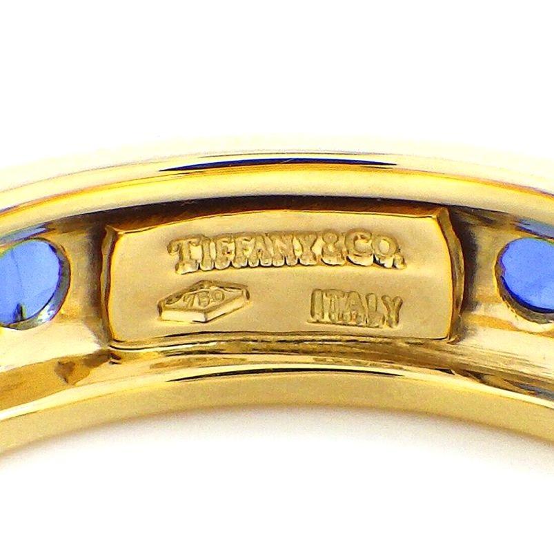 Women's Tiffany & Co. 18k Gold Cabochon Sapphire Band Ring For Sale