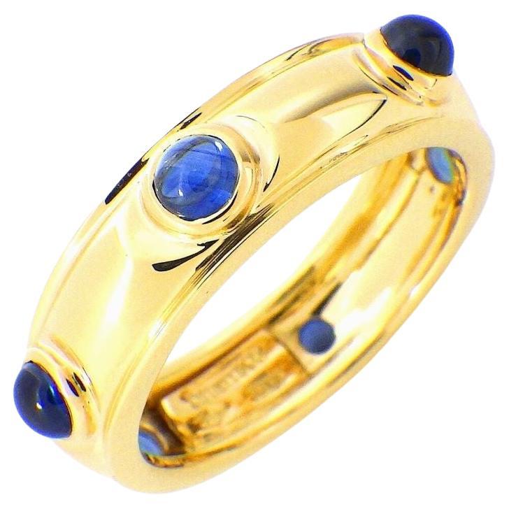 Tiffany & Co. 18k Gold Cabochon Sapphire Band Ring