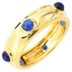 Tiffany & Co. 18k Gold Cabochon Sapphire Band Ring