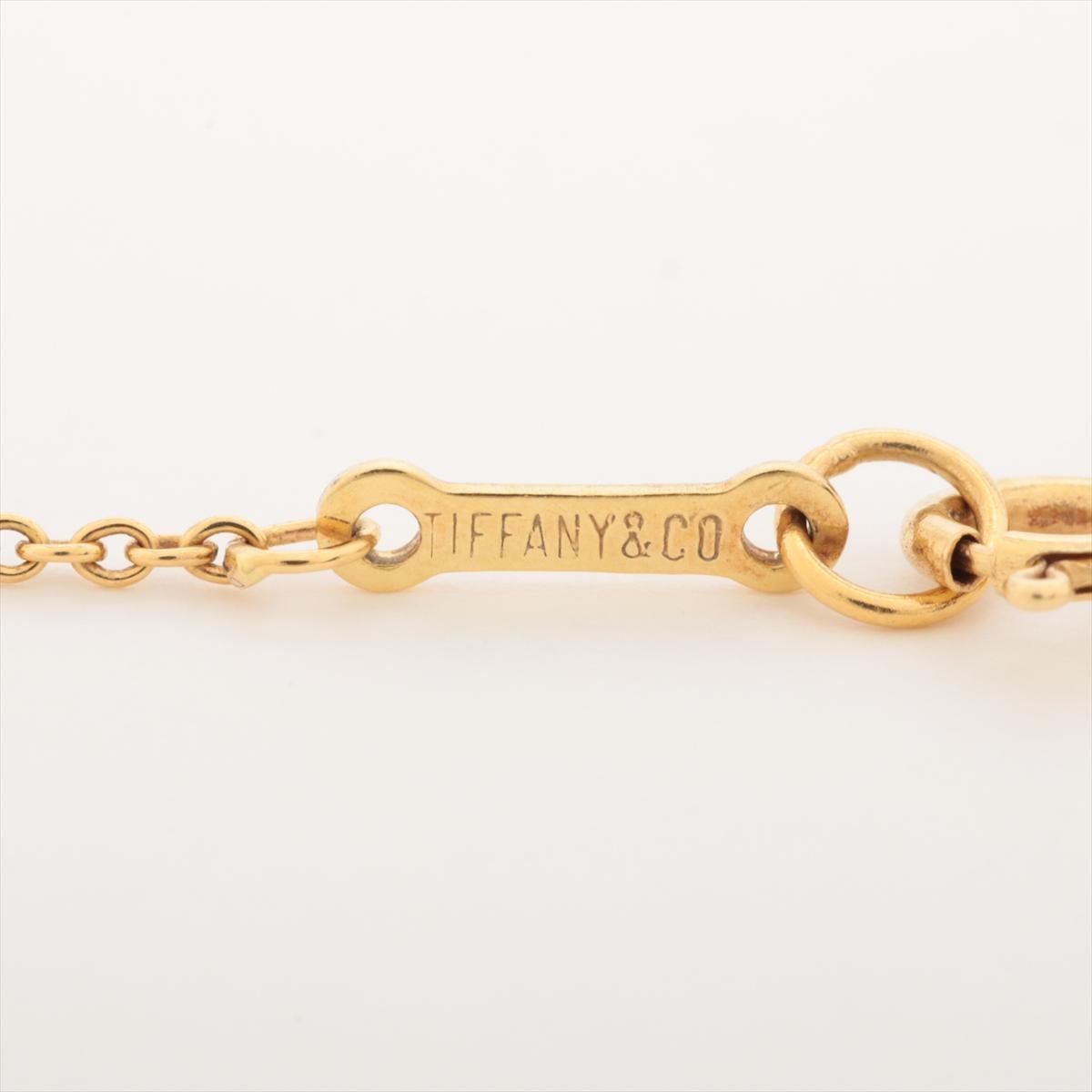 Modern Tiffany & Co. 18k Gold Chain and Bean Pendant Necklace. 750 Yellow Gold Tiffany