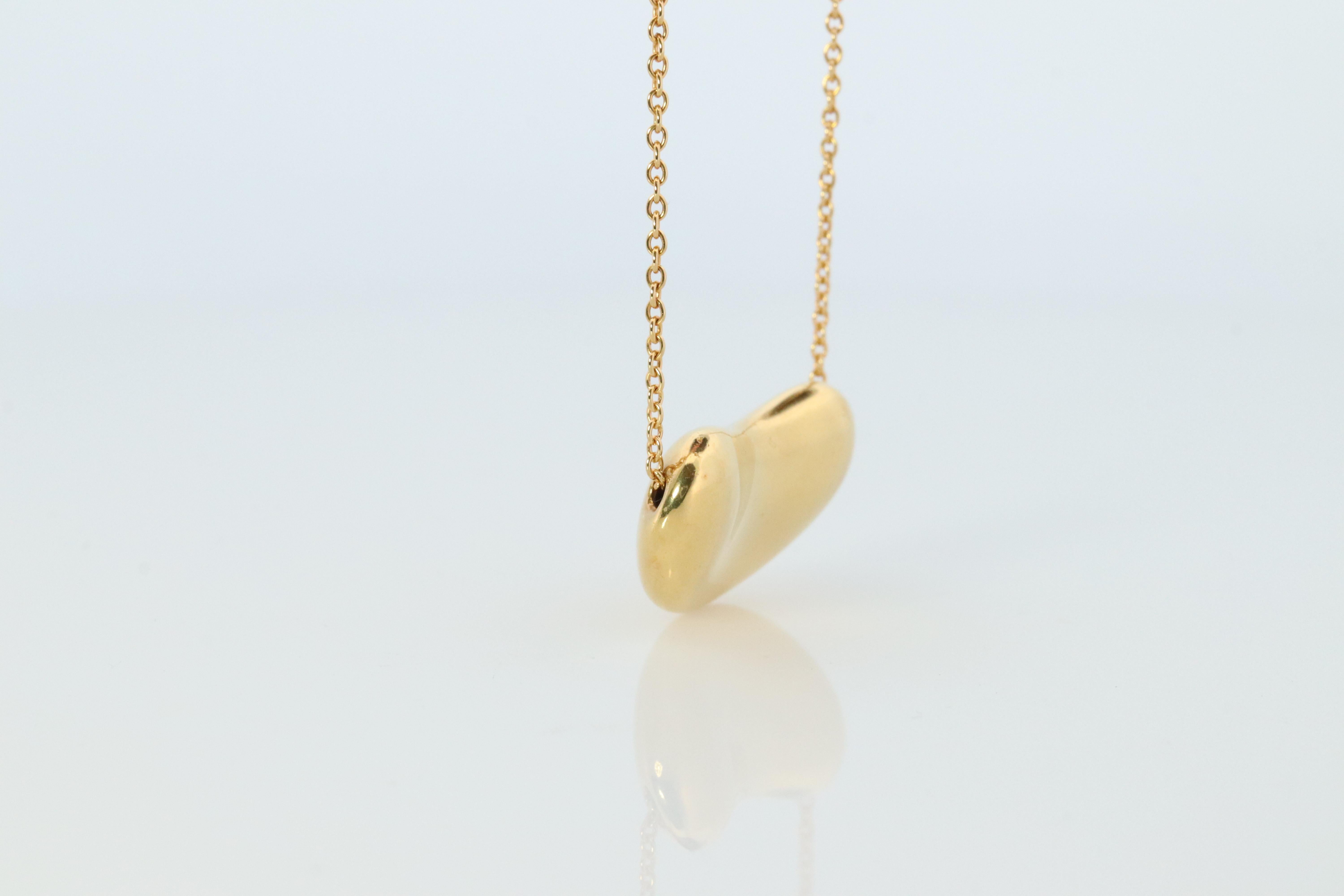 Tiffany & Co. 18k Gold Chain and Bean Pendant Necklace. 750 Yellow Gold Tiffany 1