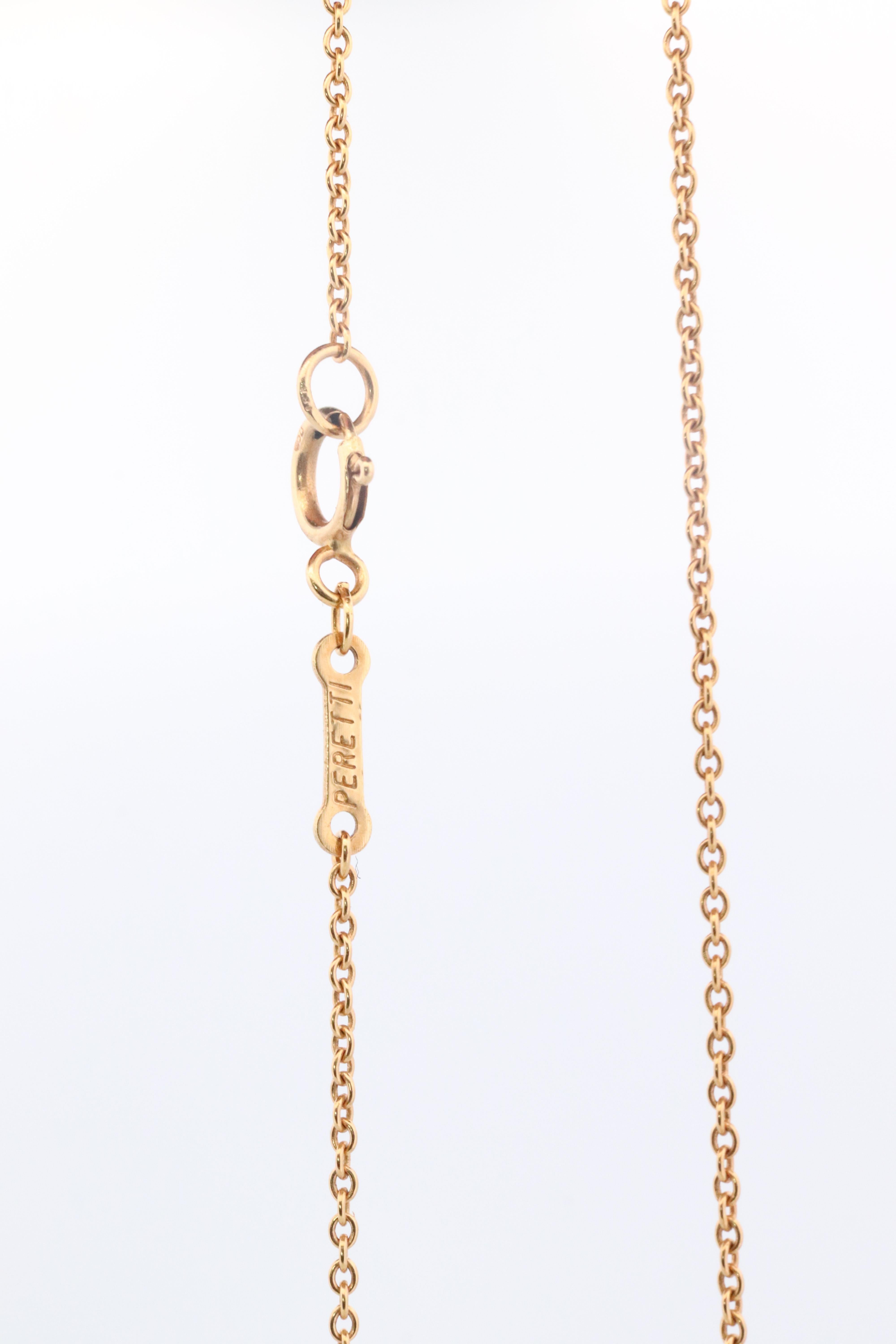 Tiffany & Co. 18k Gold Chain and Bean Pendant Necklace. 750 Yellow Gold Tiffany For Sale 1