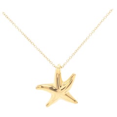 Tiffany & Co 18k Gold Chain and Star Pendant Necklace 750 Yellow Gold Star Fish