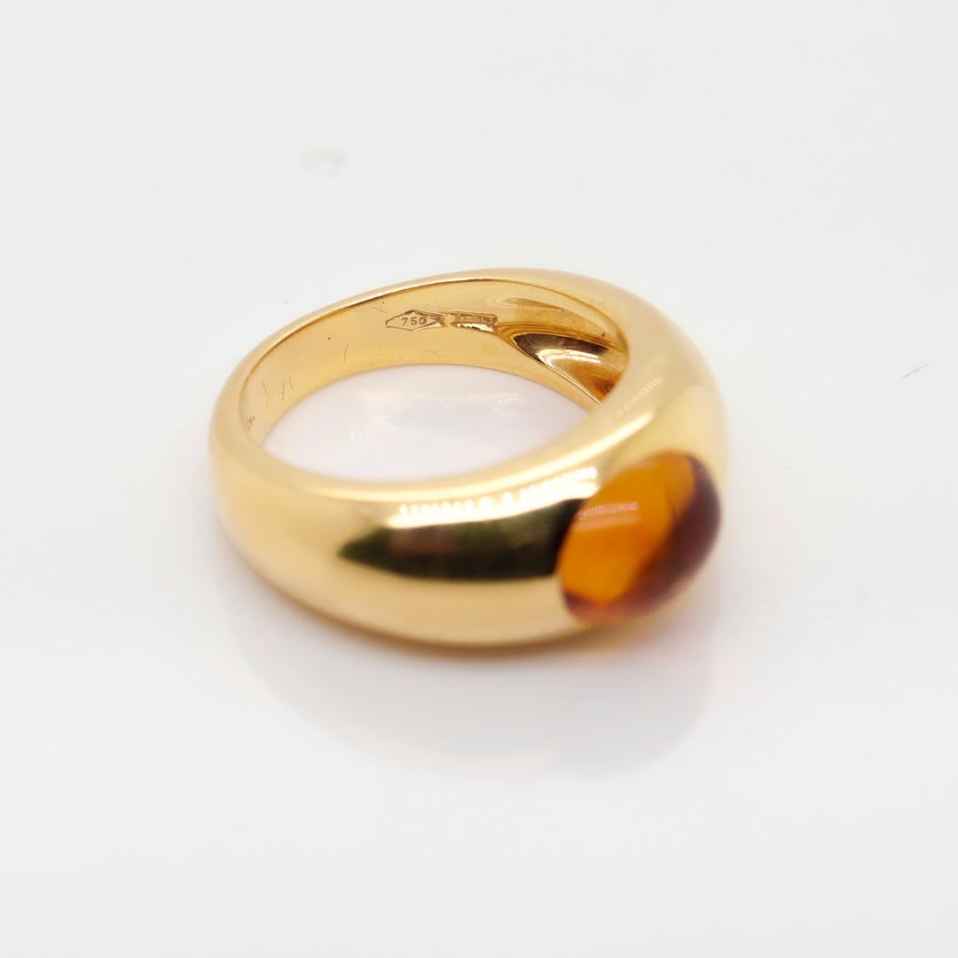 Tiffany & Co. 18K Gold & Citrine Cabochon Ring For Sale 4