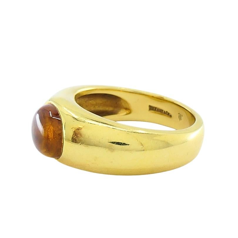 Women's Tiffany & Co. 18K Gold Citrine Cabochon Ring For Sale