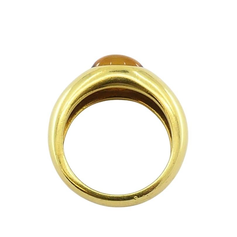 Tiffany & Co. 18K Gold Citrine Cabochon Ring For Sale 2