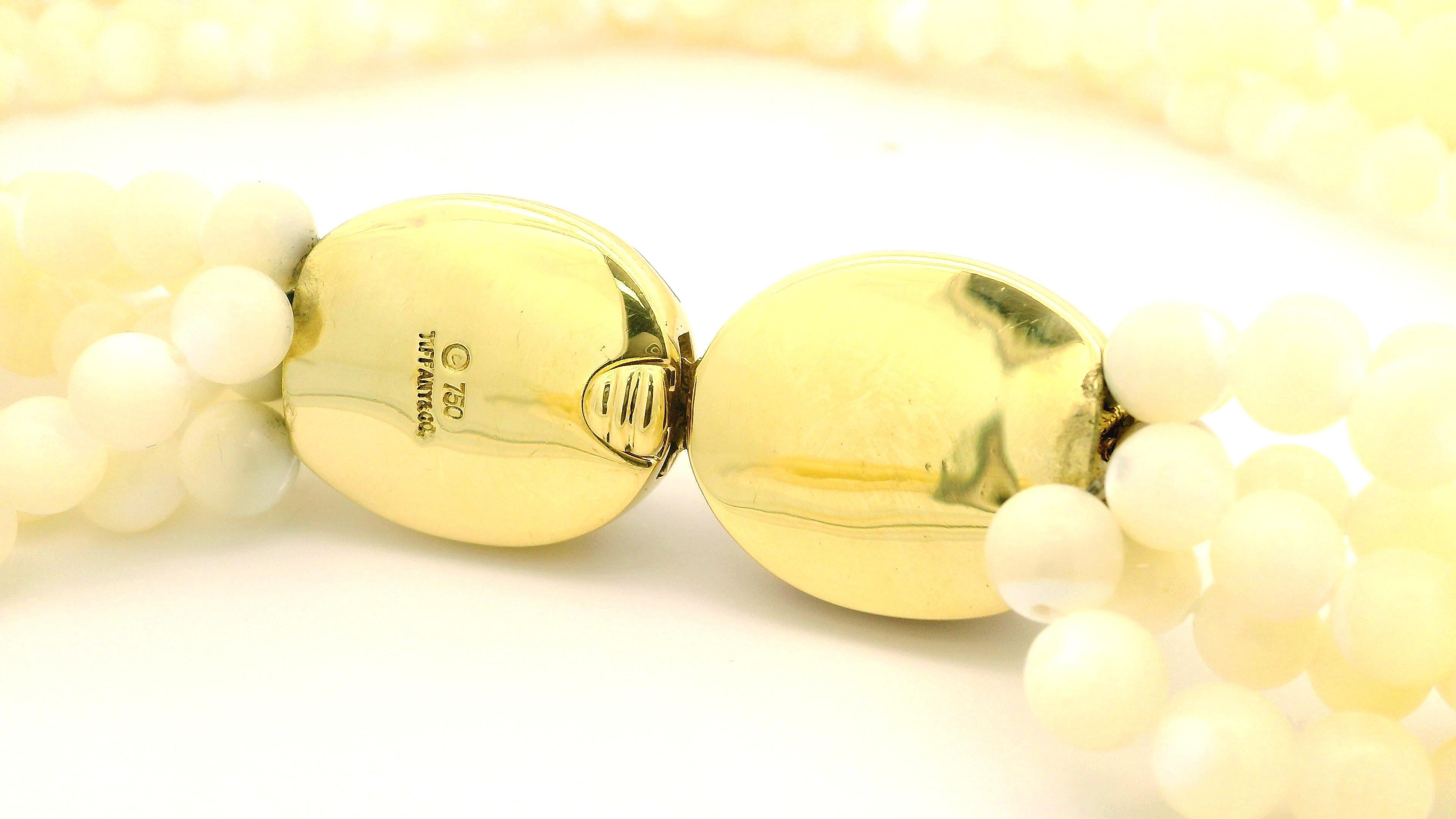 Donna Tiffany & Co. Collana di perle intarsiate in madreperla a più fili con chiusura in oro 18k in vendita