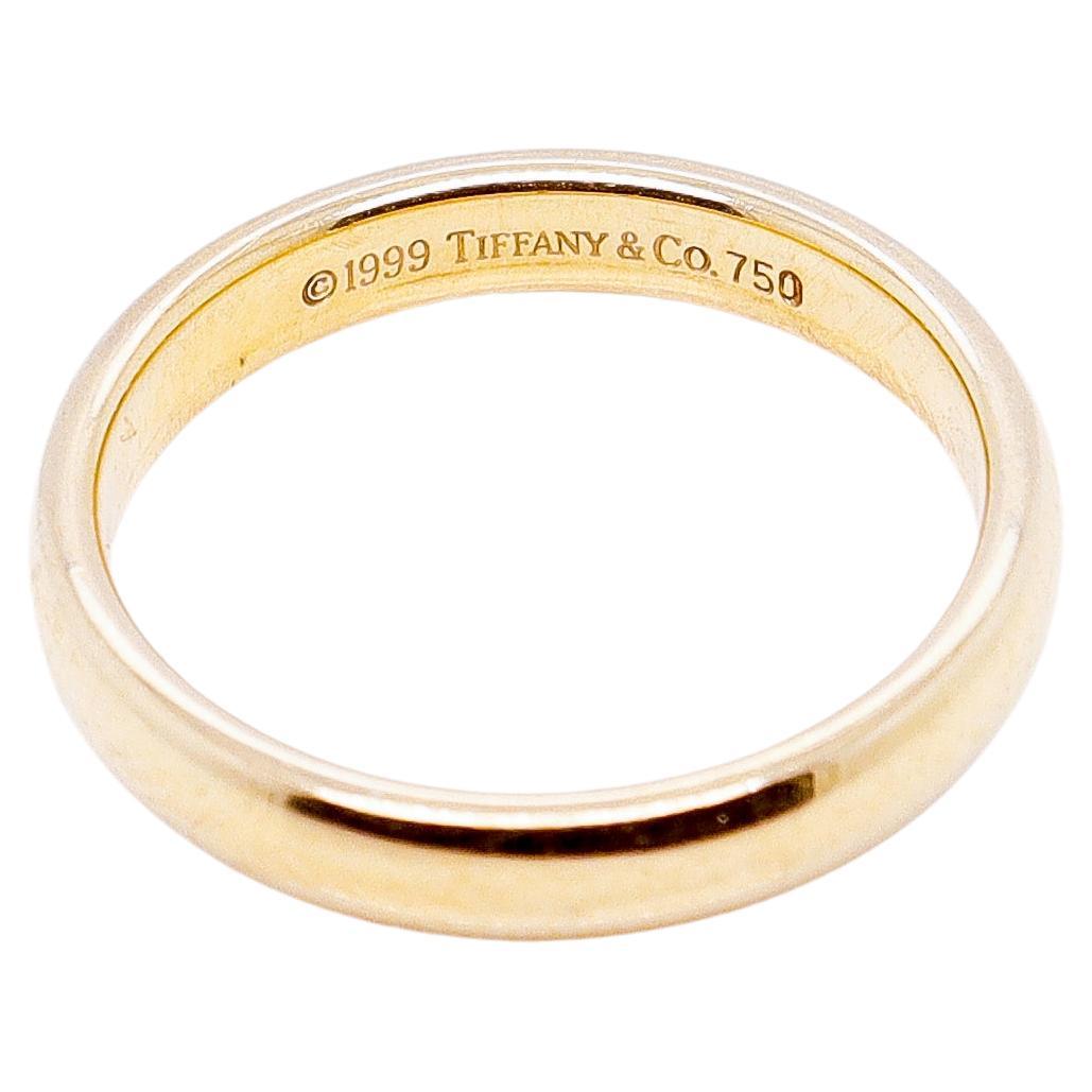 Tiffany & Co. 18k Gold Classic Wedding Band Ring For Sale