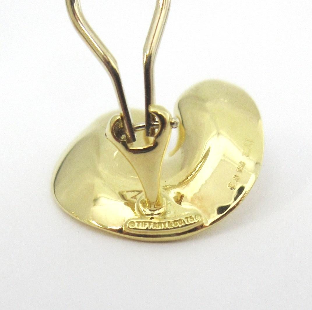 TIFFANY & Co. 18K Gold Clip-On Lily Pad Earrings Large For Sale 2