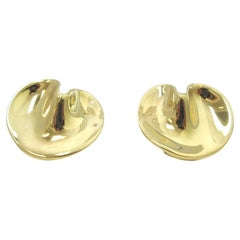 TIFFANY & Co. 18K Gold Clip-On Lily Pad Earrings Large