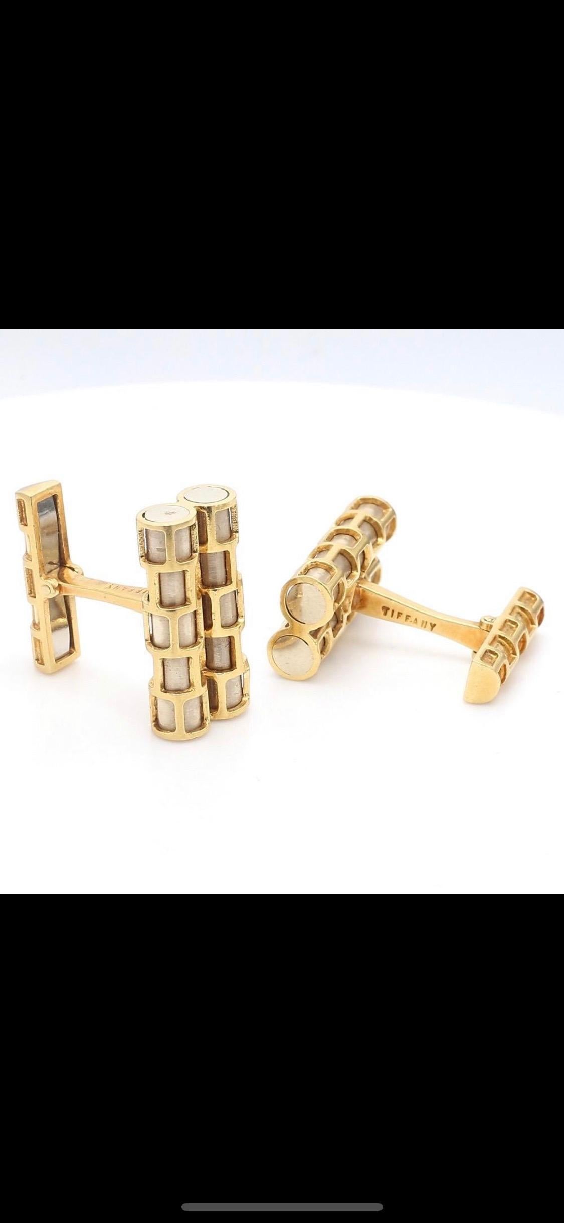 Tiffany & Co. 18k Gold gentlemen 
cufflinks.
These classy cufflinks truly exemplify Tiffany of the 80’s, refined elegance at its best.
Signed Tiffany. 

Viewings available in our NYC wholesale office by appointment. Please contact us for more