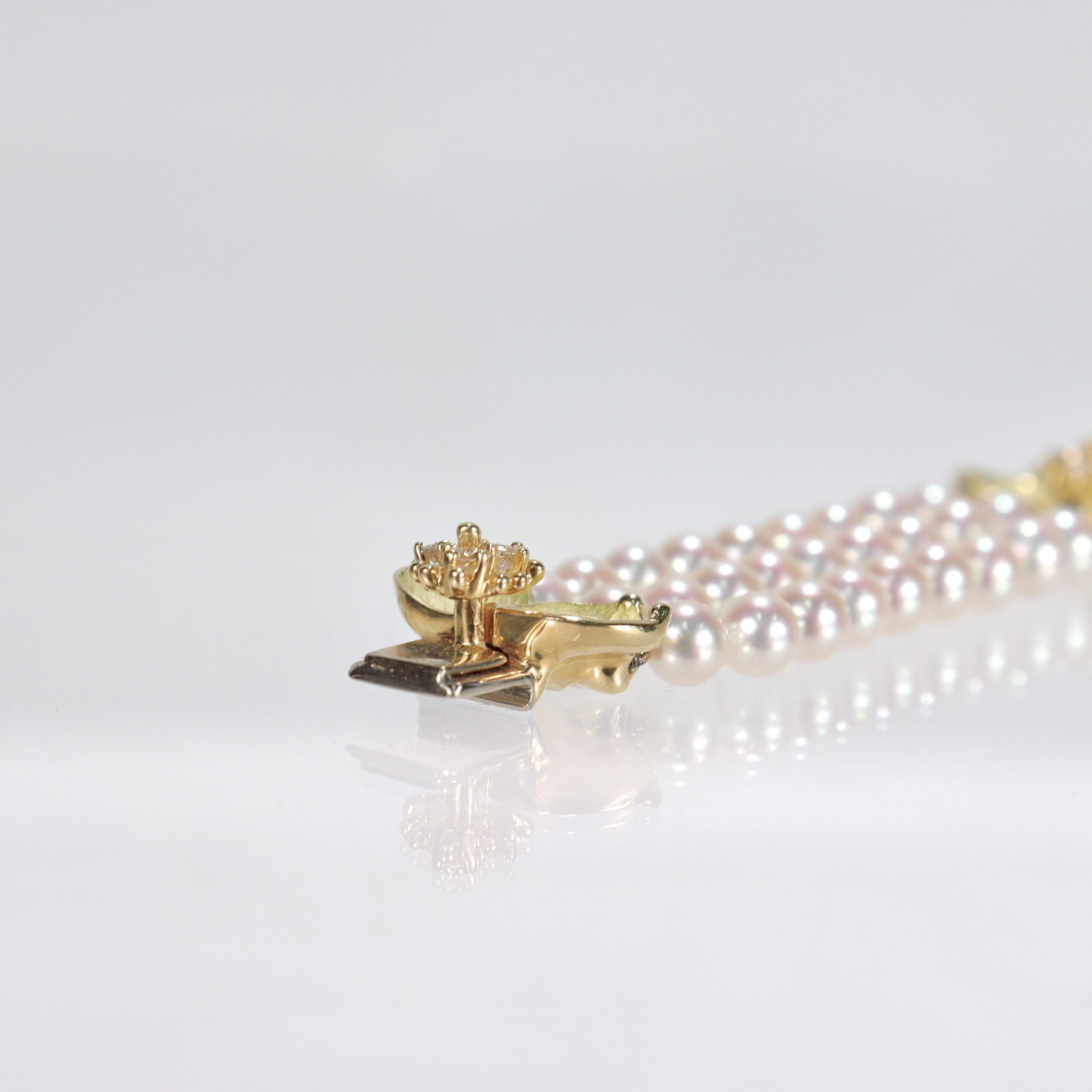 Tiffany & Co 18k Gold, Cultured Pearl and Diamond Dogwood Bracelet 3