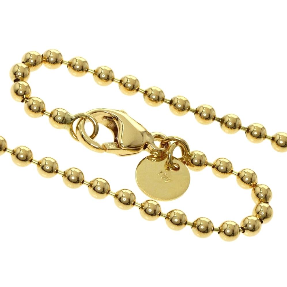 TIFFANY & Co. 18K Gold Cupid Arrow Heart Pendant Beaded Chain Necklace For Sale 3