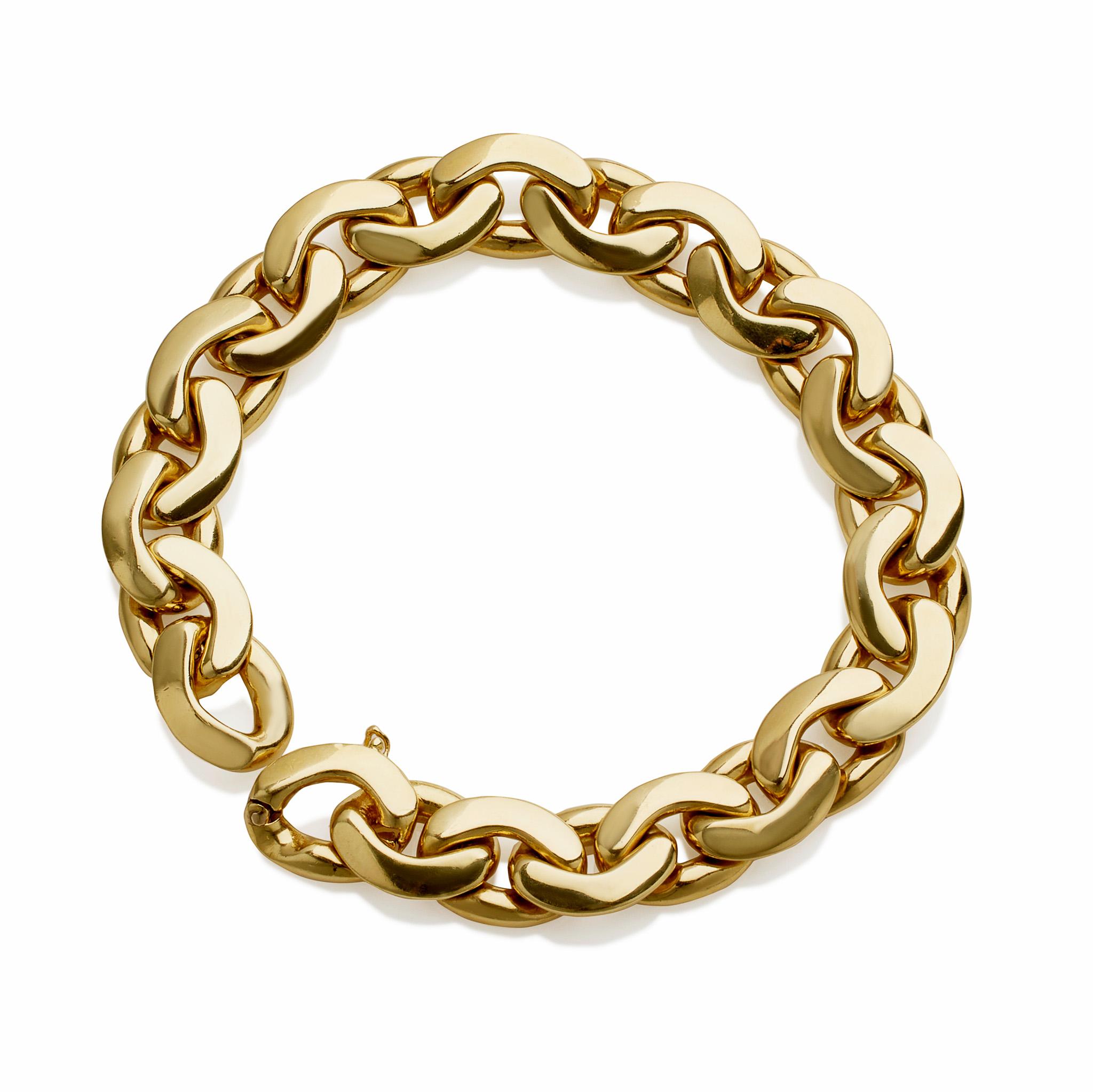 Tiffany & Co. Bracelet à maillons incurvés en or 18 carats en vente 1