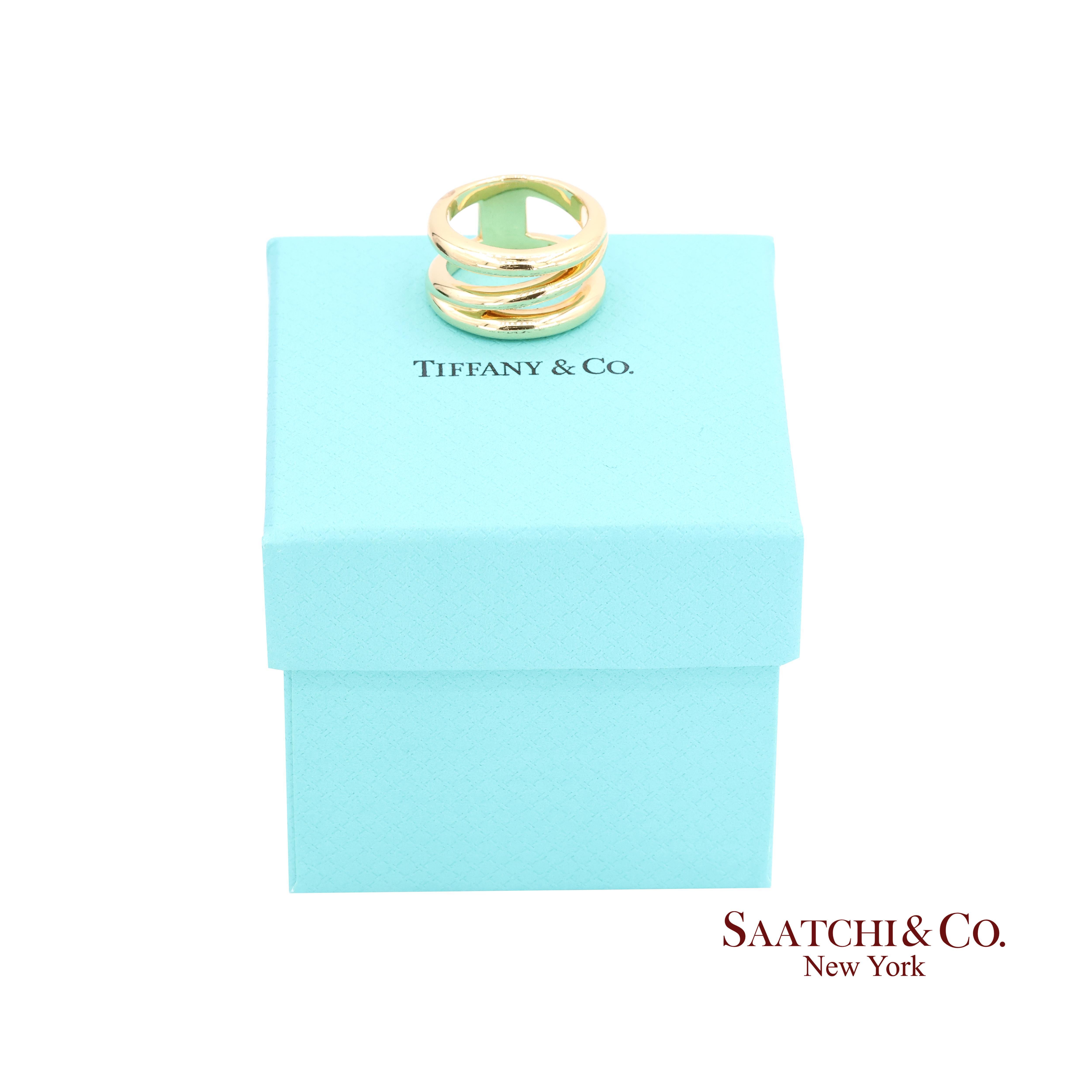 Anello Diagonale in Oro 18K TIFFANY & Co. 5,5 Oro Giallo in vendita 6