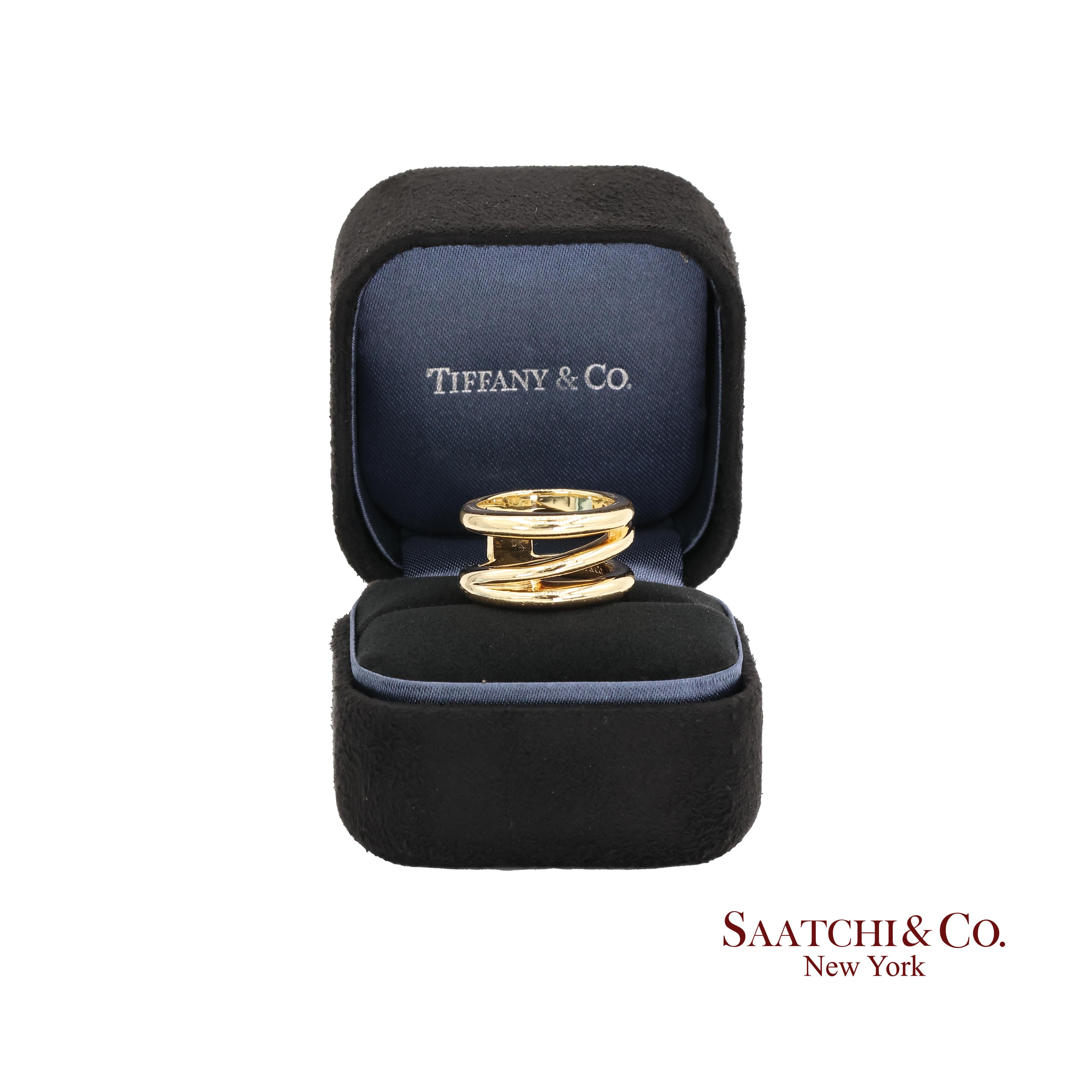 Anello Diagonale in Oro 18K TIFFANY & Co. 5,5 Oro Giallo in vendita 7