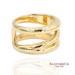 TIFFANY & Co. 18K Gold Diagonal Ring 5.5 Yellow Gold