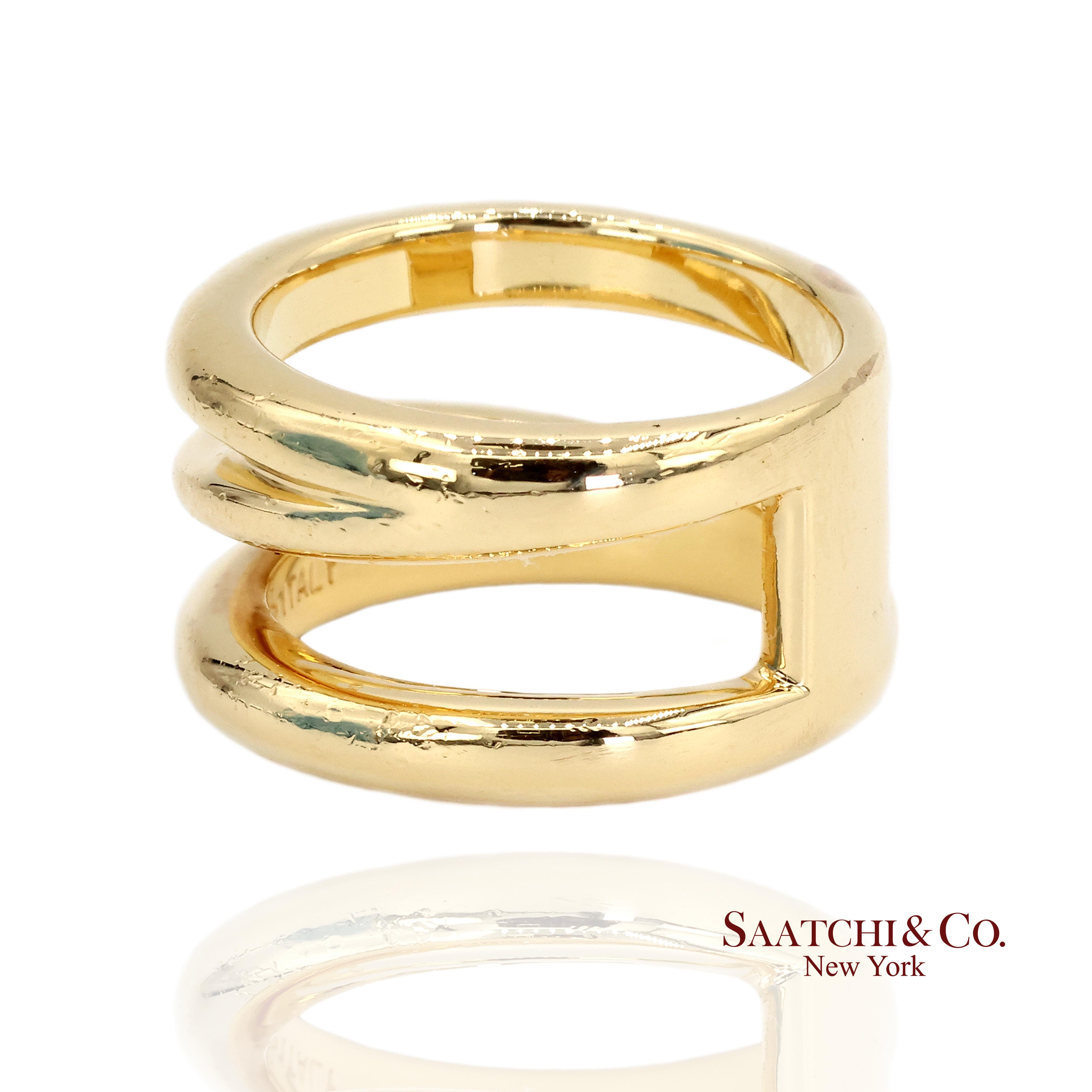 Contemporaneo Anello Diagonale in Oro 18K TIFFANY & Co. 5,5 Oro Giallo in vendita