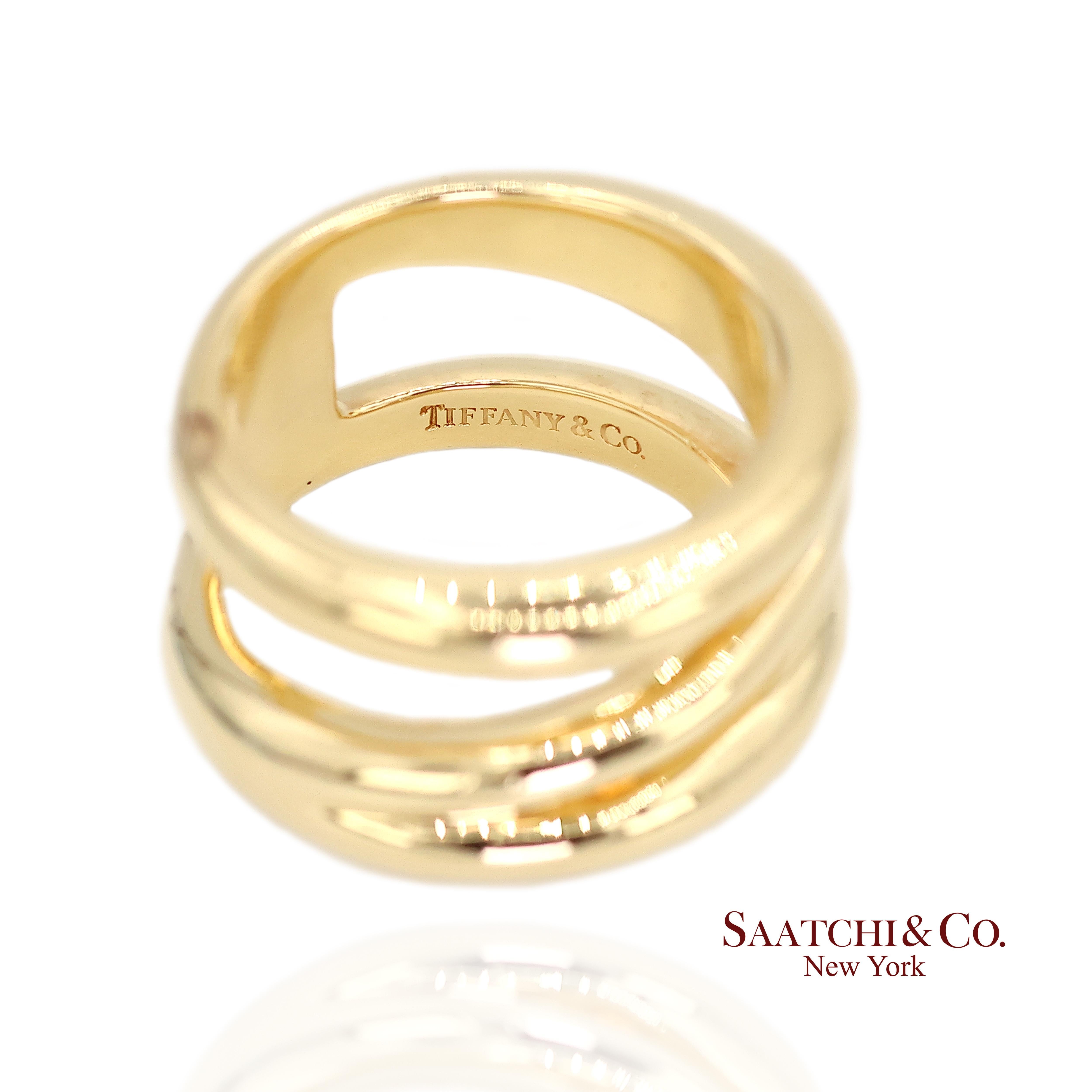Anello Diagonale in Oro 18K TIFFANY & Co. 5,5 Oro Giallo in vendita 2