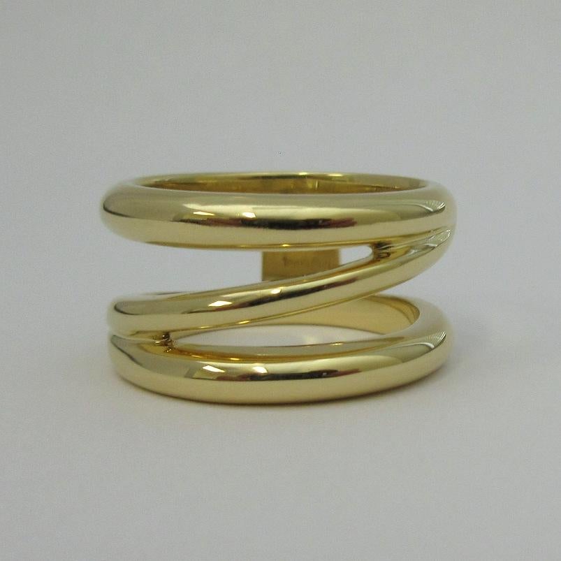 TIFFANY & Co. 18K Gold Diagonal Ring 7.5 For Sale 2