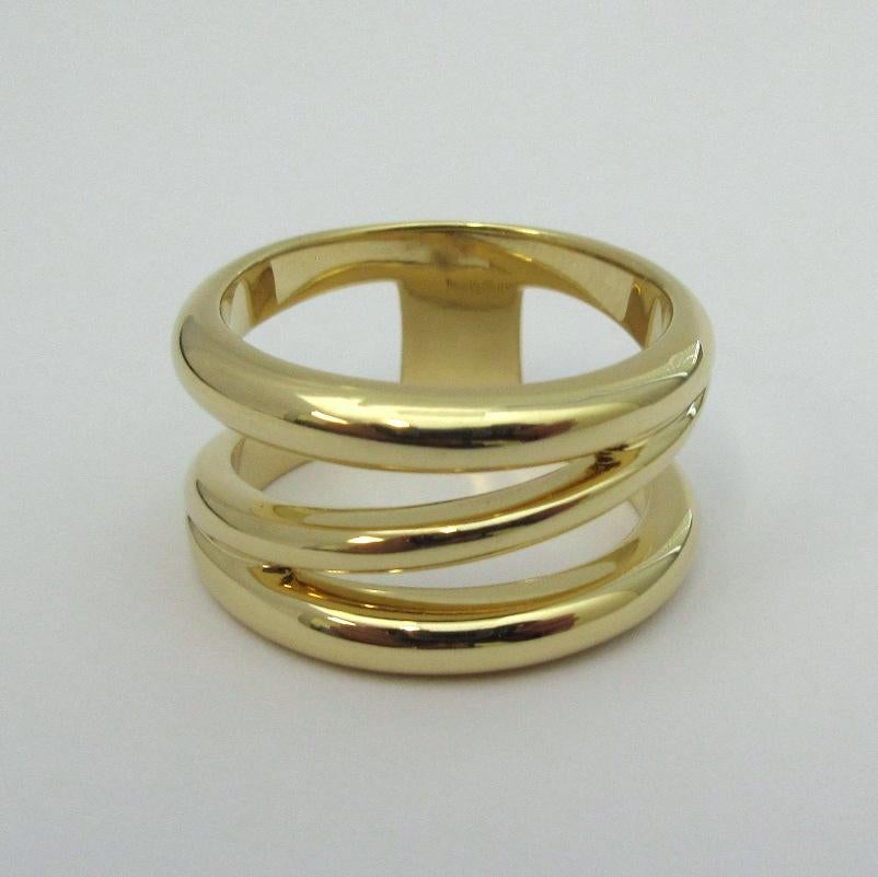 TIFFANY & Co. 18K Gold Diagonal Ring 7.5 For Sale 3