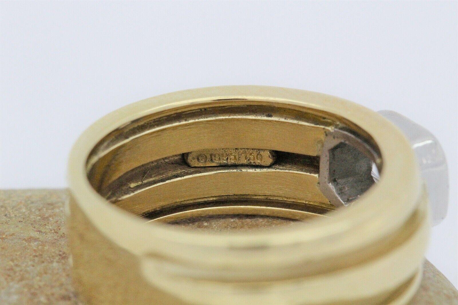 Tiffany & Co. 18k Gold Diamond Atlas Groove Wide Band Ring 1995, Size 8 - 13.3g 2