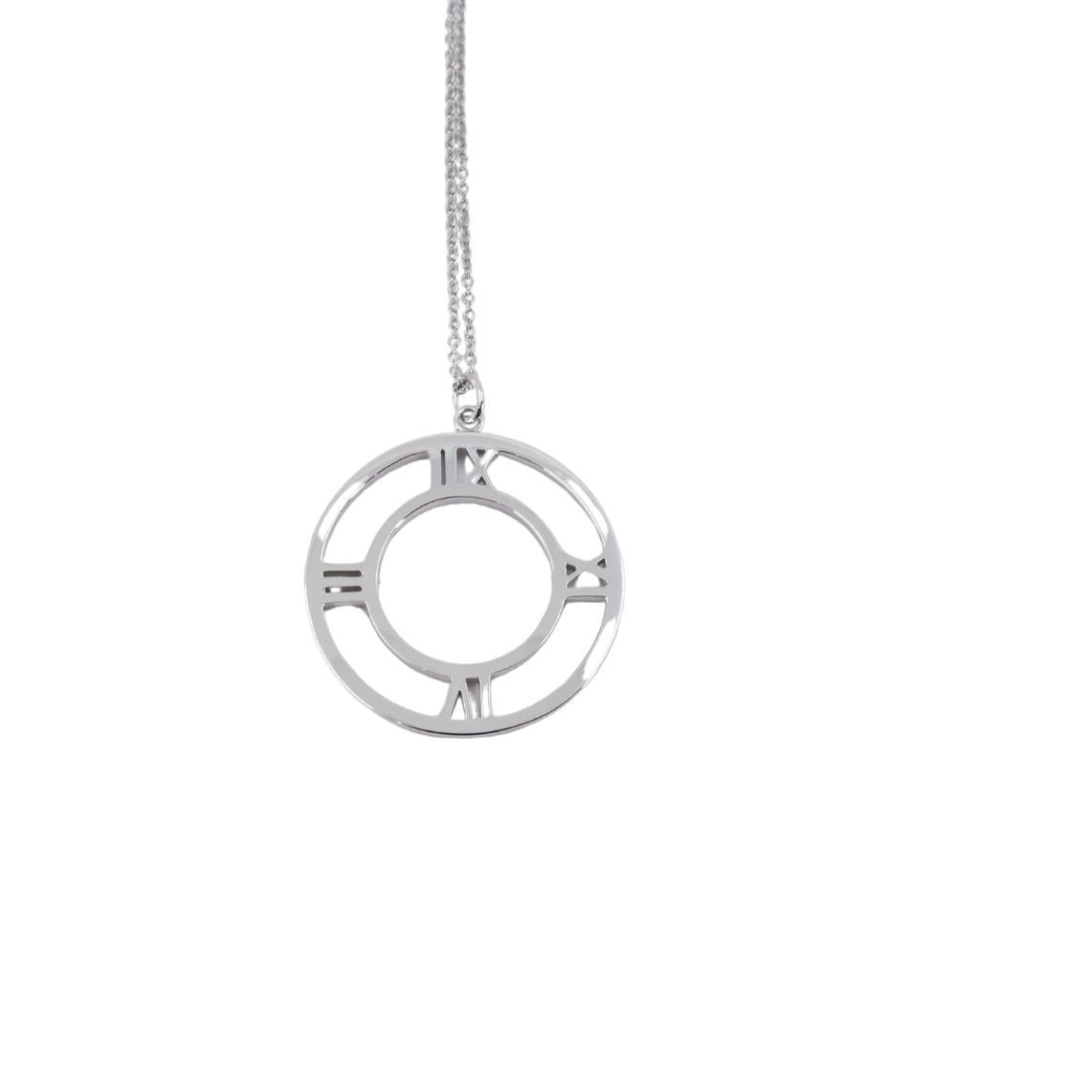 Tiffany & Co. 18k Gold Diamond Atlas Open Anhänger Halskette im Zustand „Hervorragend“ im Angebot in Beverly Hills, CA