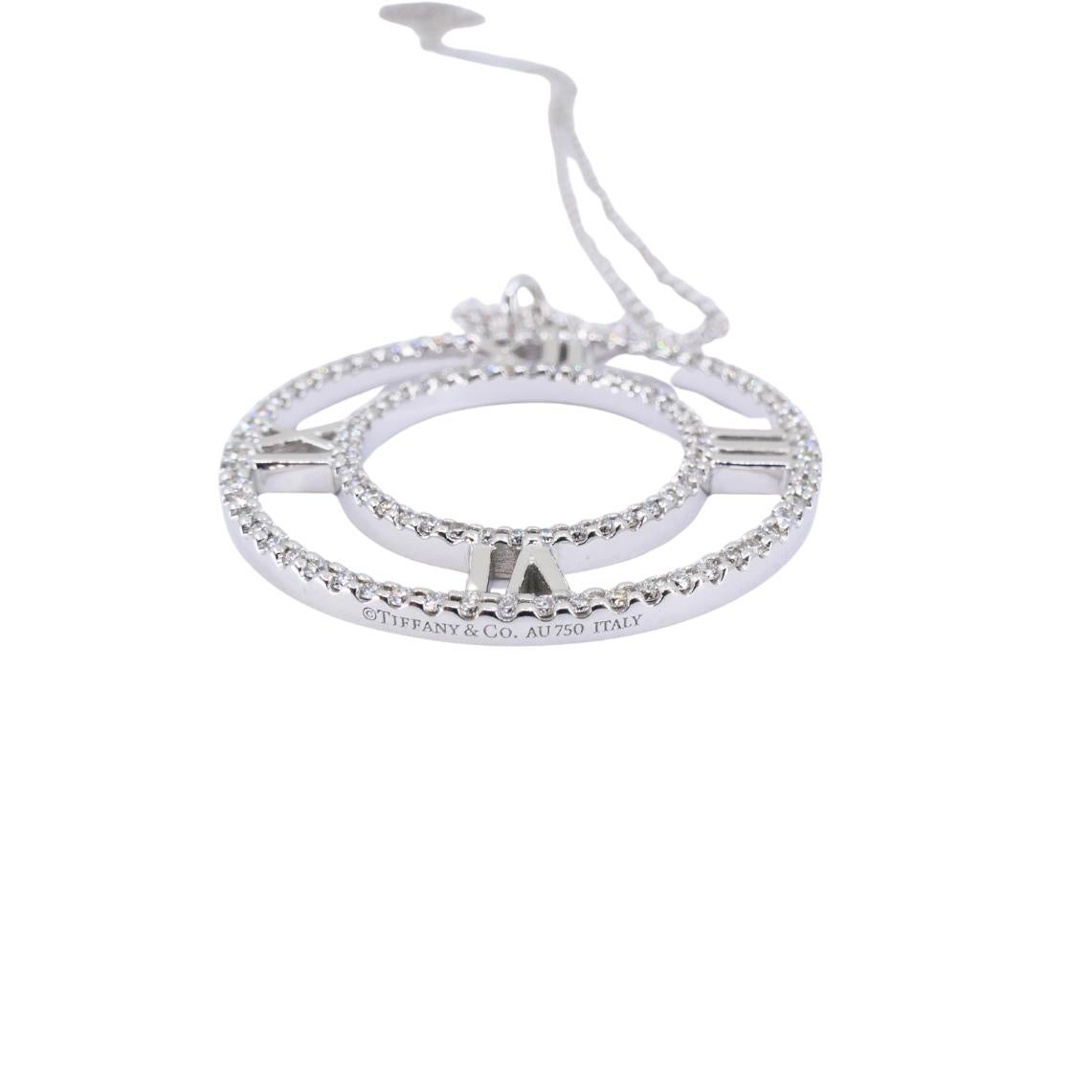 Tiffany & Co. 18k Gold Diamond Atlas Open Anhänger Halskette Damen im Angebot