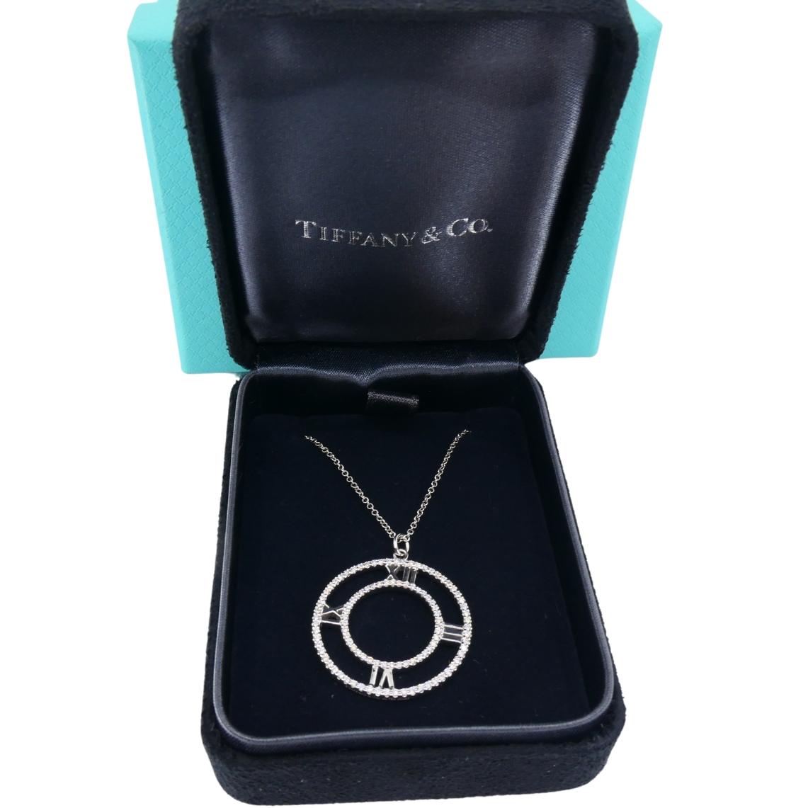 Tiffany & Co. 18k Gold Diamond Atlas Open Anhänger Halskette im Angebot 4